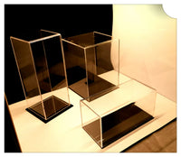 Acrylic Display Case for Action Figures, Model Cars, and Collectibles with Black Base