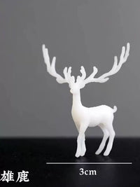Miniature Deer Figurines for Moss Terrariums and Aquariums