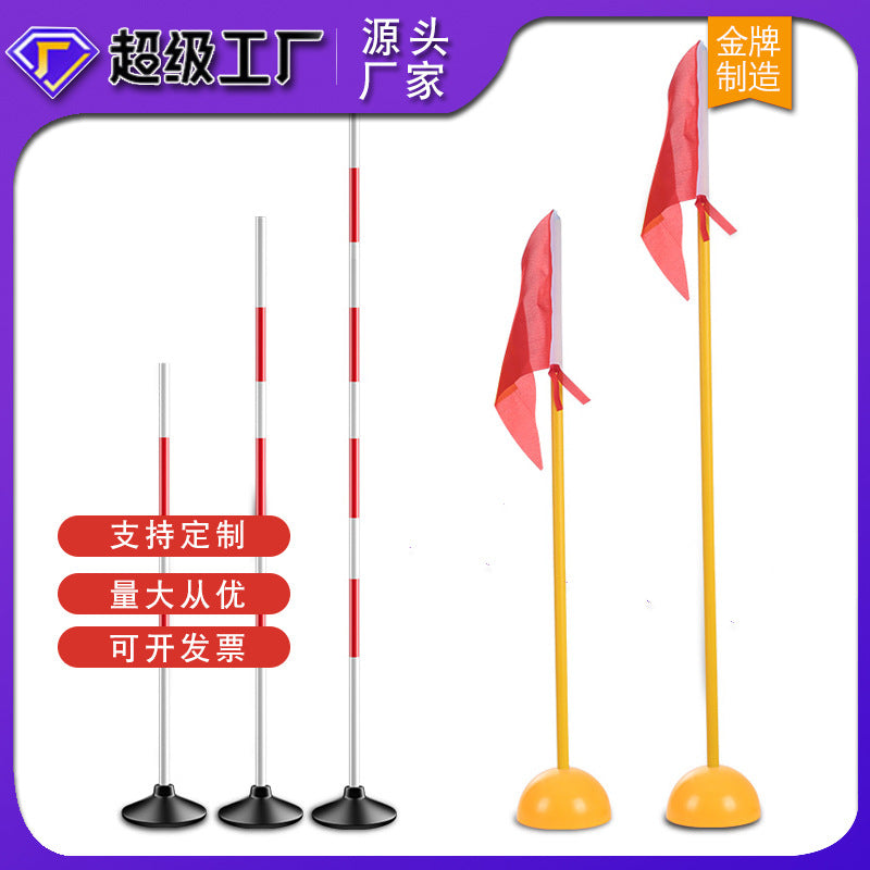 Soccer Training Corner Flag Pole Set with Rubber Water-Fillable Base