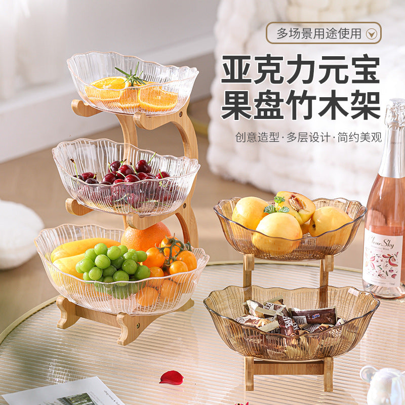 Multi-Tier Acrylic Fruit Plate Dessert Display Stand for Parties and Home Decor