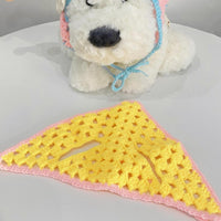 Pet Knitted Ear-Hole Bandana for Cats and Small Dogs