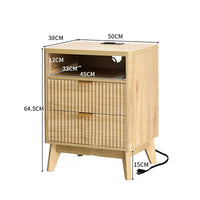 Modern Minimalist Nightstand with Storage Drawer and Shelf