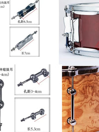 Drum Lug Mounts for Snare, Bass, and Tom Drums - Various Sizes