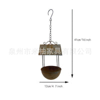 Rustic Iron Hanging Bird Feeder for Outdoor Garden & Patio Decor