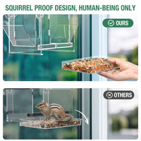 Window Bird Feeder Outdoor Transparent Birdhouse for Wild Birds