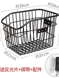 Bicycle Rear Rack with Basket Steel Cargo Carrier for Mountain Bikes