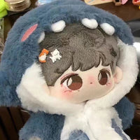 Cotton Doll Shark Hoodie Outfit Set for 20cm Plush Dolls