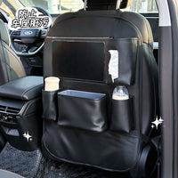 Car Backseat Organizer with Storage Pockets, Wear-Resistant PU Leather Seat Back Protector