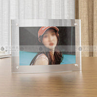Creative Curved Transparent Acrylic Magnetic Photo Frame for Couples, Double-Sided Display
