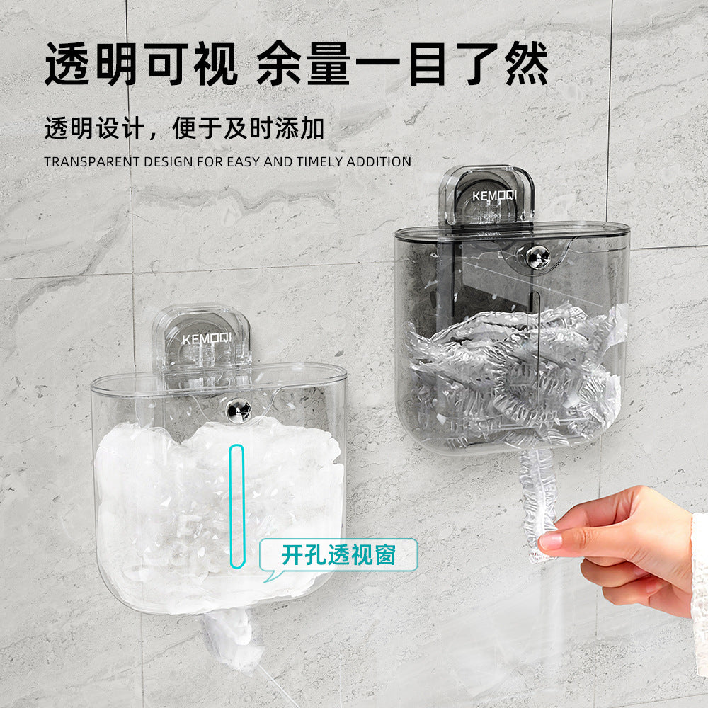 Wall-Mounted Punch-Free Large Capacity Storage Box for Cling Film and Bags