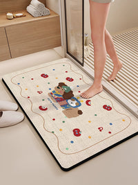 Diatomaceous Earth Bath Mat, Non-Slip Quick Dry Absorbent Floor Mat for Bathroom and Home