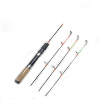 Carbon Ice Fishing Rod 3-Section Winter Fishing Pole Soft Medium Hard