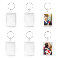 Acrylic Arched Rectangle Photo Frame Keychain for DIY Pictures