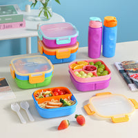 Microwaveable Lunch Box Set with Water Bottle and Utensils for Office, School, and Kids