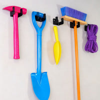 Heavy Duty Metal Garden Tool Holder Wall Mount Storage Rack for Garage Organization