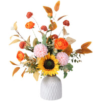 Artificial Flower Arrangement with Vase for Home Decor, Dining Table, Living Room, and Office