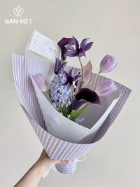 Striped Art Floral Wrapping Paper for Bouquets - 10 Sheets