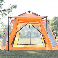 Automatic Hexagonal Pop-Up Camping Tent for Outdoor Recreation, Waterproof and Mosquito-Proof