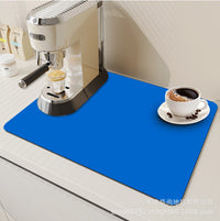 Diatomaceous Earth Kitchen Dish Drying Mat, Super Absorbent Quick Dry Countertop Mat for Cups and Coffee Machines