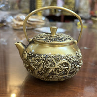Brass Teapot Collectible Ornaments with Auspicious Designs