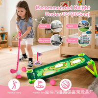 Kids' Indoor Outdoor Golf Practice Set with Trolley Case
