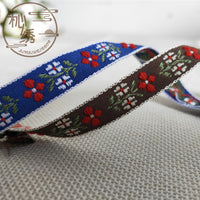 Embroidered Floral Jacquard Ribbon Trim for Hanfu Doll Clothes DIY Crafts
