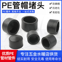 HDPE Hot Melt Water Supply Pipe Fittings Black PE Thickened Socket Cap Plug All Specifications