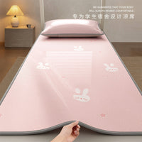 Cartoon Ice Silk Cooling Mat for Kids & Students, Single Bed Summer Air Conditioning Soft Mat