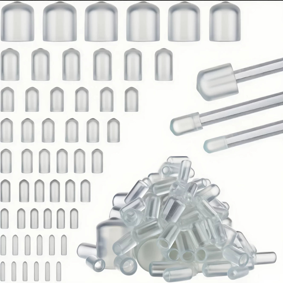 Clear Vinyl Round End Caps for Screws Bolts Steel Tubes Furniture Legs