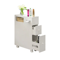 Waterproof Bathroom Toilet Side Cabinet Slim Storage Organizer with Wheels