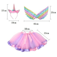 Kids' Unicorn Headband and Angel Wings Costume Set for Parties and Performances