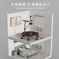 Foldable Indoor Trampoline with T-Handle for Kids & Adults, Silent & Non-Slip, 800lb Capacity