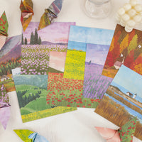 Healing Oil Painting Landscape Origami Paper for DIY Crafts and Decoration