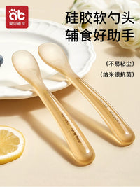 Silicone Baby Feeding Spoon Set for Infants and Toddlers, Soft-Tip Weaning Spoons with Dustproof Storage Case