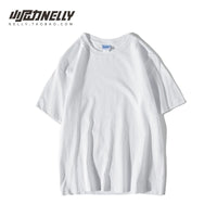 Unisex Vintage Solid Color Cotton Loose Short Sleeve T-Shirt
