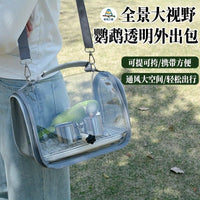 Portable Bird Carrier Cage for Parrots and Small Pets, Travel Backpack with Perch and Tray