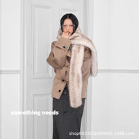 Faux Fur Scarf for Women, Long Winter Neck Warmer, Eco-Friendly Fox Fur Plush Collar