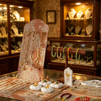 Vintage Jewelry Display Stand with Tray for Necklaces, Bracelets, Rings, and Accessories