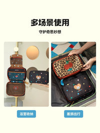 Half Room Foldable Travel Toiletry Bag Portable Waterproof Large Capacity Hanging Cosmetic Organizer
