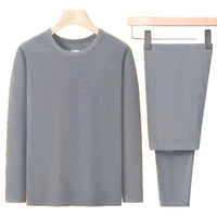 Men's Thermal Underwear Set, Crew Neck Fleece Lined Base Layer for Winter