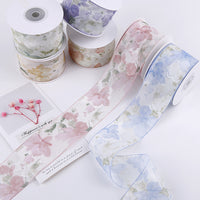 Embroidered Floral Organza Ribbon for DIY Hair Accessories and Gift Wrapping