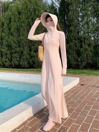 Women's Full Body Sun Protection Dress, Long Sleeve UV Protection, Slim Fit, Summer 2026