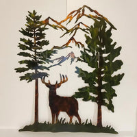 Forest Deer Metal Wall Decor for Garden & Bedroom