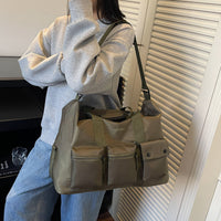 Large Capacity Multi-Pocket Gym Travel Bag Short Trip Carry-on Flight Bag Hiking Portable Crossbody Bag