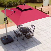 Outdoor Cantilever Patio Umbrella with Cross Base for Garden, Commercial, Camping, and Picnic