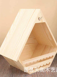 Wooden Hanging Birdhouse for Outdoor Garden and Patio, Dovecote Bird Nest Feeder