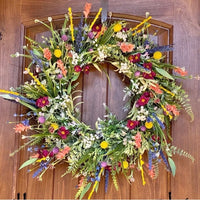 Texas Wildflower Wreath for Front Door Decor