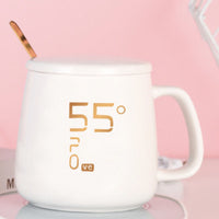 55°C Smart Mug Warmer Set with Ceramic Coffee Cup, Ideal Gift for Beverage Enthusiasts