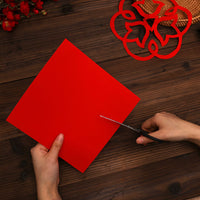 A4 Red Xuan Paper for Paper Cutting and Calligraphy, Single-Sided with Gold Flakes