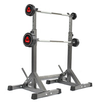 Adjustable Barbell Rack with Squat Stand and Weight Bench for Home Gym